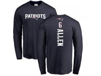 Men Nike Ryan Allen Navy Blue Backer - NFL New England Patriots #6 Long Sleeve T-Shirt