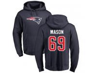Men Nike Shaq Mason Navy Blue Name & Number Logo - NFL New England Patriots #69 Pullover Hoodie
