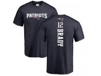 Men Nike Tom Brady Navy Blue Backer - NFL New England Patriots #12 T-Shirt