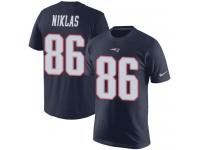 Men Nike Troy Niklas Navy Blue Rush Pride Name & Number - NFL New England Patriots #86 T-Shirt