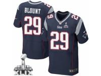 Men Patriots #29 LeGarrette Blount Elite Navy Blue Team Color Super Bowl XLIX NFL Jersey