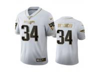 Men Rex Burkhead Patriots White 100th Season Golden Edition Jersey