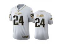 Men Stephon Gilmore Patriots White 100th Season Golden Edition Jersey