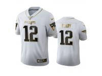 Men Tom Brady Patriots White 100th Season Golden Edition Jersey