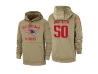 Men's 2019 Salute to Service Chase Winovich Patriots Tan Sideline Therma Hoodie New England Patriots