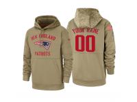 Men's 2019 Salute to Service Custom Patriots Tan Sideline Therma Hoodie New England Patriots