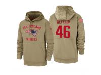 Men's 2019 Salute to Service James Develin Patriots Tan Sideline Therma Hoodie New England Patriots