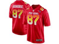 Men's AFC Rob Gronkowski Nike Red 2018 Pro Bowl Game Jersey