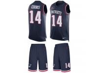 Men's Brandin Cooks #14 Nike Navy Blue Jersey - NFL New England Patriots Tank Top Suit