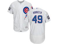 Men's Chicago Cubs #49 Jake Arrieta Majestic White 2016 World Series Bound Home Flex Base Authentic Jersey