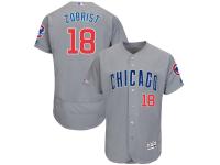 Men's Chicago Cubs Ben Zobrist Majestic Gray Road Flex Base Authentic Collection Player Jersey