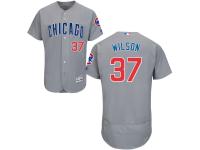 Men's Chicago Cubs Majestic Road Gray Flex Base Authentic Collection #37 Justin Wilson Jersey