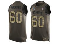 Men's David Andrews #60 Nike Green Jersey - NFL New England Patriots Salute to Service Tank Top