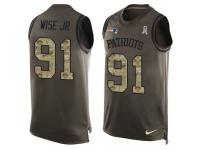 Men's Deatrich Wise Jr #91 Nike Green Jersey - NFL New England Patriots Salute to Service Tank Top