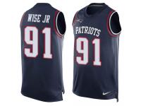 Men's Deatrich Wise Jr #91 Nike Navy Blue Jersey - NFL New England Patriots Player Name & Number Tank Top