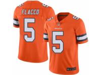 Men's Denver Broncos #5 Joe Flacco Limited Orange Rush Vapor Untouchable Football Jersey