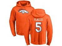 Men's Denver Broncos Joe Flacco NFL Pro Line Orange Any Name & Number Logo Pullover Hoodie