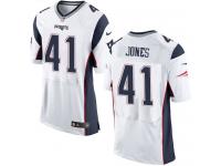 Men's Elite Cyrus Jones #41 Nike White Road Jersey - NFL New England Patriots