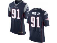 Men's Elite Deatrich Wise Jr #91 Nike Navy Blue Home Jersey - NFL New England Patriots