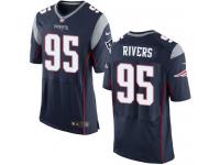 Men's Elite Derek Rivers #95 Nike Navy Blue Home Jersey - NFL New England Patriots