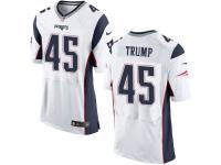 Men's Elite Donald Trump #45 Nike White Road Jersey - NFL New England Patriots