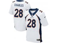 Men's Elite Jamaal Charles #28 Nike White Road Jersey - NFL Denver Broncos