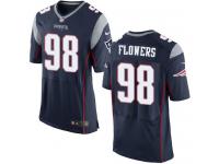 Men's Elite Trey Flowers #98 Nike Navy Blue Home Jersey - NFL New England Patriots