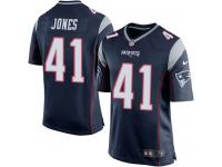 Men's Game Cyrus Jones #41 Nike Navy Blue Home Jersey - NFL New England Patriots