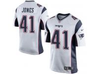 Men's Game Cyrus Jones #41 Nike White Road Jersey - NFL New England Patriots