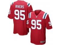 Men's Game Derek Rivers #95 Nike Red Alternate Jersey - NFL New England Patriots