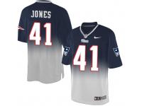 Men's Limited Cyrus Jones #41 Nike Navy Grey Jersey - NFL New England Patriots Fadeaway