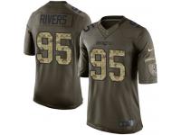 Men's Limited Derek Rivers #95 Nike Green Jersey - NFL New England Patriots Salute to Service