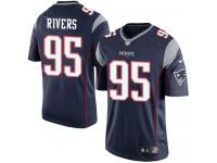 Men's Limited Derek Rivers #95 Nike Navy Blue Home Jersey - NFL New England Patriots