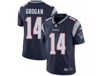 Men's Limited Steve Grogan #14 Nike Navy Blue Home Jersey - NFL New England Patriots Vapor Untouchable