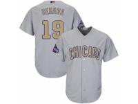 Men's Majestic Chicago Cubs #19 Koji Uehara Authentic Gray 2017 Gold Champion MLB Jersey