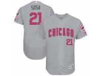 Men's Majestic Chicago Cubs #21 Sammy Sosa Grey Mother's Day Flexbase Authentic Collection MLB Jersey