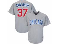 Men's Majestic Chicago Cubs #37 Brett Anderson Grey Road Cool Base MLB Jersey