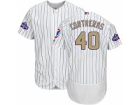 Men's Majestic Chicago Cubs #40 Willson Contreras White 2017 Gold Program Flexbase Authentic Collection MLB Jersey