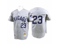 Men's Mitchell and Ness Chicago Cubs #23 Ryne Sandberg Grey 1969 Throwback MLB Jersey