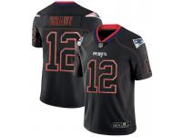 Men's New England Patriots #12 Tom Brady NFL 2018 Lights Out Black Color Rush Limited Jersey