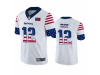 Men's New England Patriots #12 Tom Brady White Independence Day Limited Football Jersey