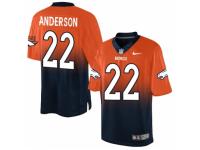 Men's Nike Denver Broncos #22 C.J. Anderson Limited Orange Navy Fadeaway NFL Jersey