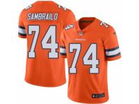 Men's Nike Denver Broncos #74 Ty Sambrailo Limited Orange Rush NFL Jersey