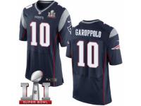 Men's Nike New England Patriots #10 Jimmy Garoppolo Elite Navy Blue Team Color Super Bowl LI 51 NFL Jersey