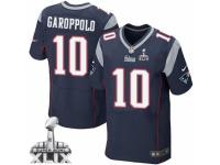 Men's Nike New England Patriots #10 Jimmy Garoppolo Elite Navy Blue Team Color Super Bowl XLIX NFL Jersey