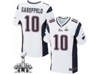 Men's Nike New England Patriots #10 Jimmy Garoppolo Elite White Super Bowl XLIX NFL Jersey