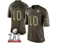 Men's Nike New England Patriots #10 Jimmy Garoppolo Limited Green Salute to Service Super Bowl LI 51 NFL Jersey