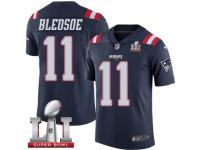 Men's Nike New England Patriots #11 Drew Bledsoe Limited Navy Blue Rush Super Bowl LI 51 NFL Jersey