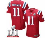 Men's Nike New England Patriots #11 Julian Edelman Elite Red Alternate Super Bowl LI 51 NFL Jersey