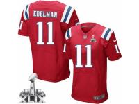 Men's Nike New England Patriots #11 Julian Edelman Elite Red Alternate Super Bowl XLIX NFL Jersey